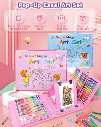 Set De Arte Kit De Dibujo Lápices Marcadores Plumon 208pcs