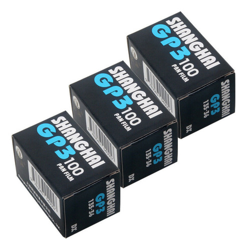 3 Rollos Shanghai Blanco Y Negro Gp3 135/36 35mm Film Din Is