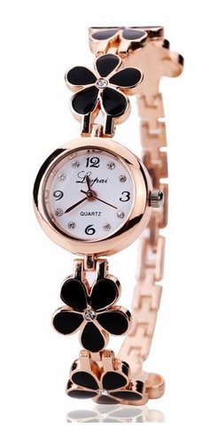 Reloj Para Mujer Acero Flor Oro Rosa - Detal Y Por Mayor