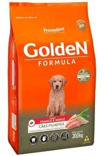 Ração Golden Formula Cães Filhotes Frango & Arroz 20kg