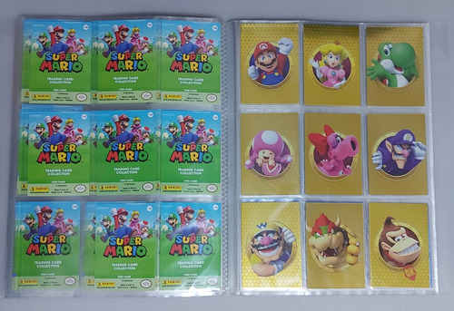 Super Mario Trading Cards - Pasta Com 170 Cards Sem Repetir