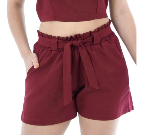 Short Feminino Cintura Alta Linho Alfaiataria Clochard MercadoLivre