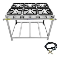 Comprar Fogão Industrial 6 Bocas Em Inox Gourmet Caulim Ap Fundido