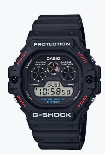 Reloj Casio Hombre G-shock Dw-5900-1d Antigolpes Sumergible Malla Negro Bisel Negro Fondo Negro