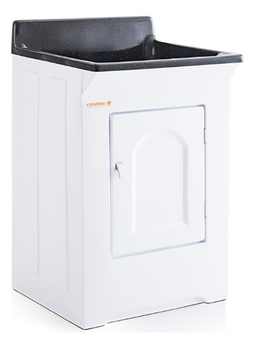 Tanque Gabinete Abs E Esfregador Em Fibra 32 L Stilofibras Cor Preto