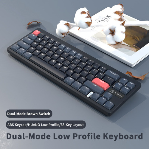 Teclado Modo Dual Ajazz Akl680 Interruptor Corto Marrón Inal
