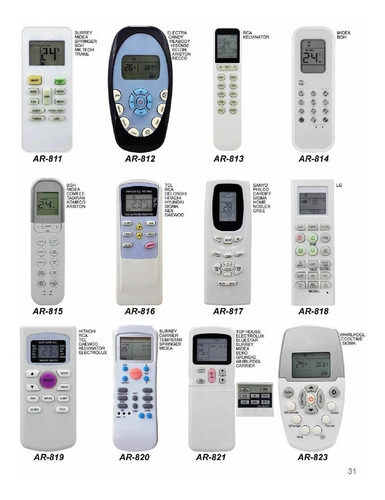 Control Remoto Aire Acondicionado Tadiran Teco Sigma Candy