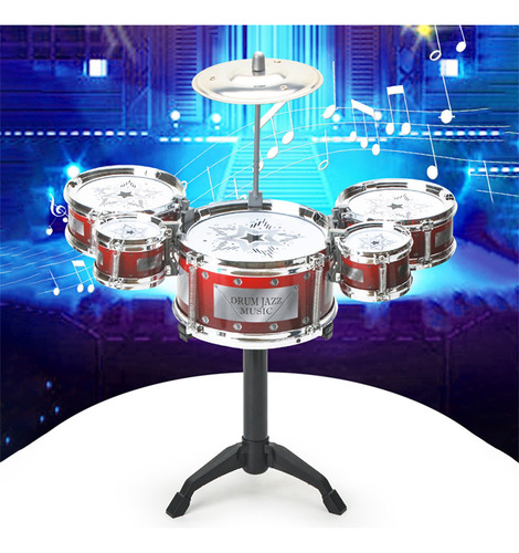 Instrumento Musical Infantil Jazz Drum Set De Cinco Tambores