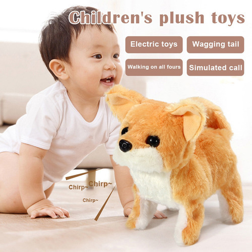 .. Juguete De Peluche De Perro Husky Eléctrico Realista