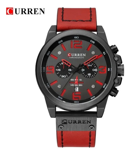 Reloj Curren 8314, Pulsera En Cuero, Cronógrafo Funcional