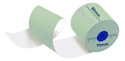 20 Rollos Papel Térmico 80x70 Color Verde Impresora 80mm Color Verde claro