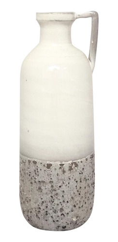 Imagen 3 de 7 de Jarrón Decorativo De Cerámica Combinada Altura 38 Cm Con Asa