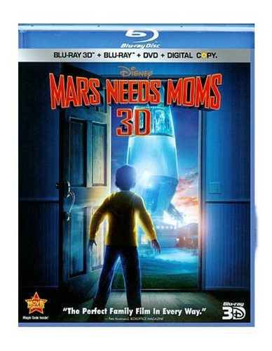 Marte Necesita Mamás 3d,2d Y Dvd Bluray Original Slipcover