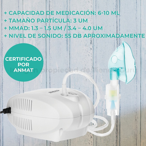 Imagen 3 de 6 de Nebulizador Philco Compacto Silencioso Adul/pediat A500lw00