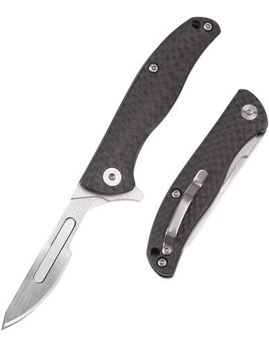 Cuchillo Plegable Mango Fibra De Carbono Edc