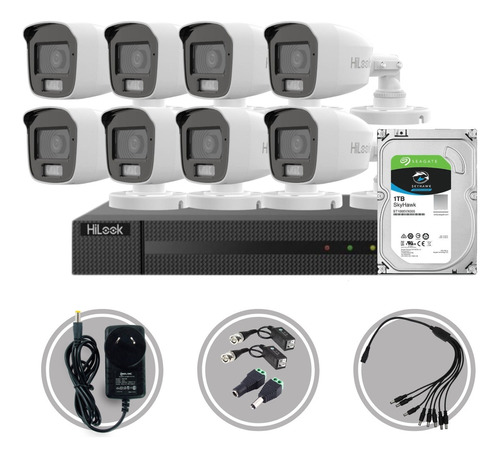 Kit Seguridad Dvr 8ch Hikvision + 8 Camara 5mp Colorvu +1tb 