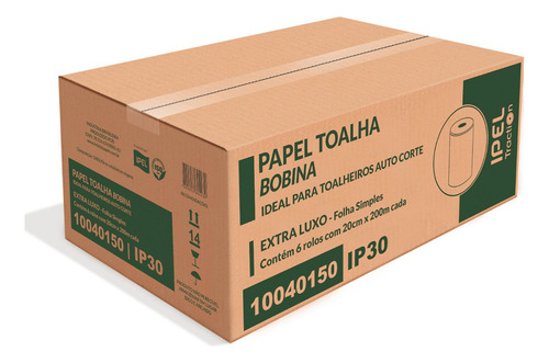 Papel Toalha Bobina Traction Ip30 6x200m Ipel