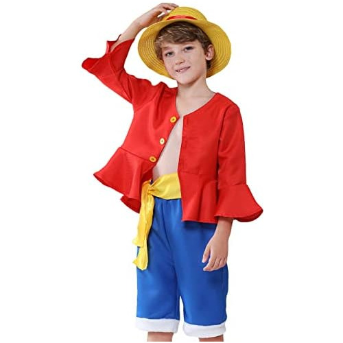 Disfraz De Luffy Niños - Cosplay De Sombrero De Paja N...