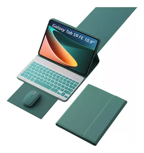 Funda+teclado Iluminado+mouse Para Galaxy Tab S9 Fe 10.9'' Ñ