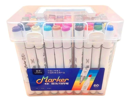 Marcadores Doble Punta Lanke Valija X60u