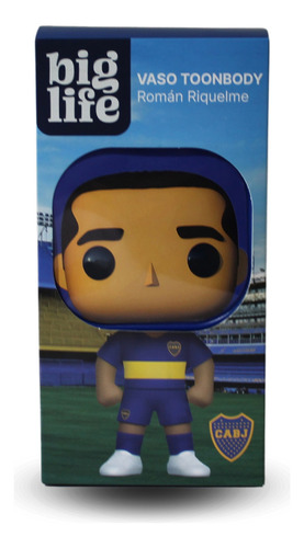 Vaso Riquelme Boca Juniors Con Sorbete Color Azul