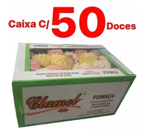 Doce de Gelatina Maria Mole Canudo Fumaça c/50 un - Clamel - Tudo para sua  festa você encontra aqui na Fiel 🍭, 🎂, 🎈