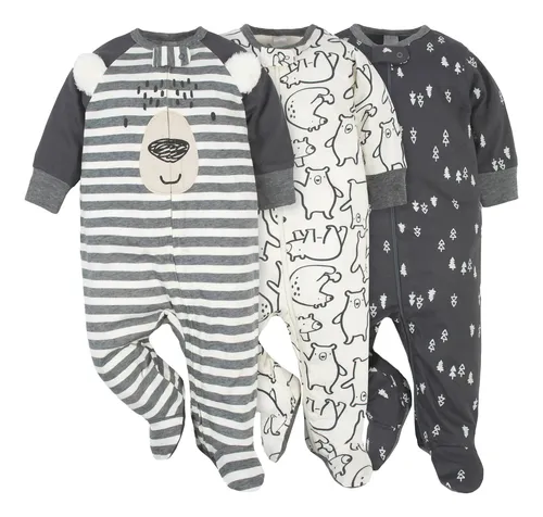 Pijama Bebe Enteriza Niño Set X 3 Marca Gerber En Algodon