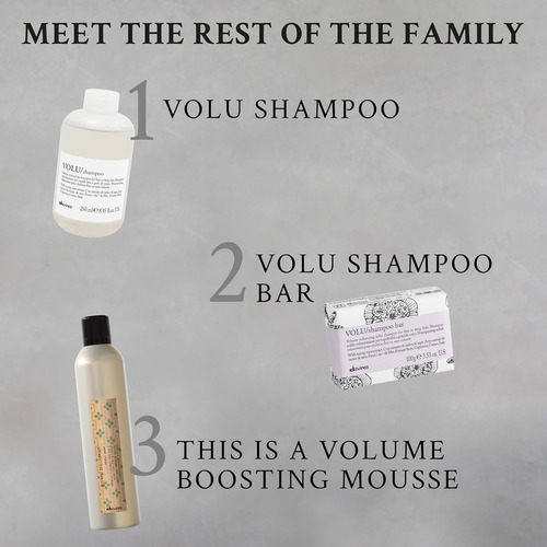 Shampoo Davines Volu, Volume Diário De 75 Ml, Cria Raízes Es