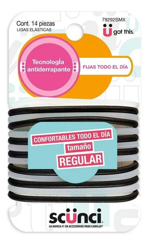 2 Pza Ligas Para Cabello Scünci Elásticas De Silicón 14 Pzas