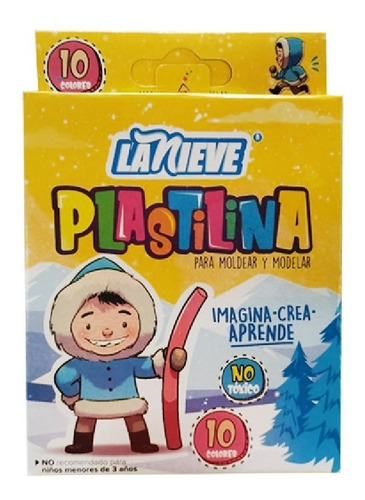 Imagen 1 de 1 de Plastilina Escolar 10 Colores La Nieve Pack De 3 Cajas