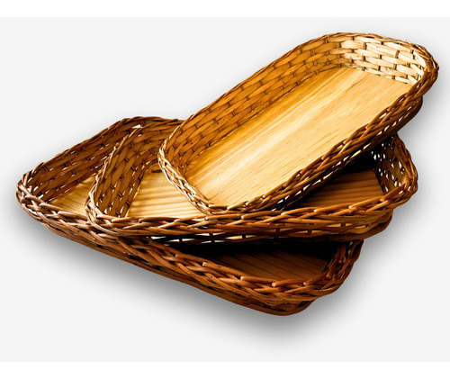 Bandeja De Chá Café De Vime Gr. Organizadora 47 Cm Premium