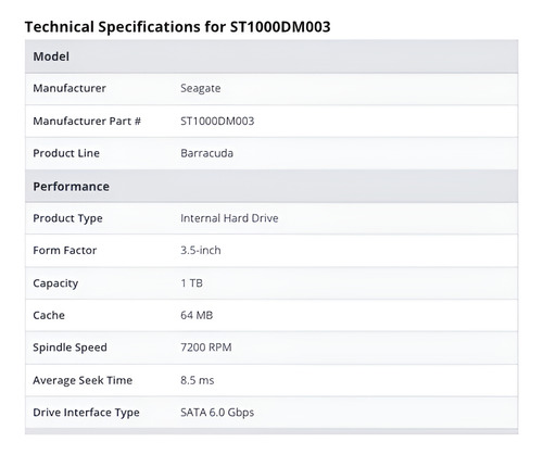 Disco Duro Interno Seagate Barracuda 1tb Sata 3.5