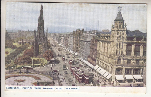 Antigua Postal Princes Street Edinburgh Tramways Double Deck