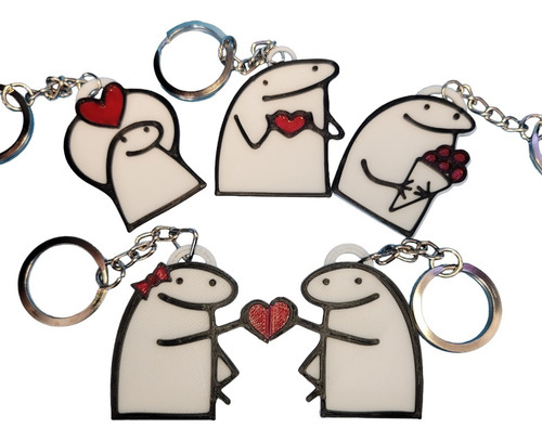 2 Llaveros Flork Para Amor Y Amistad Especia Novios O Amigos