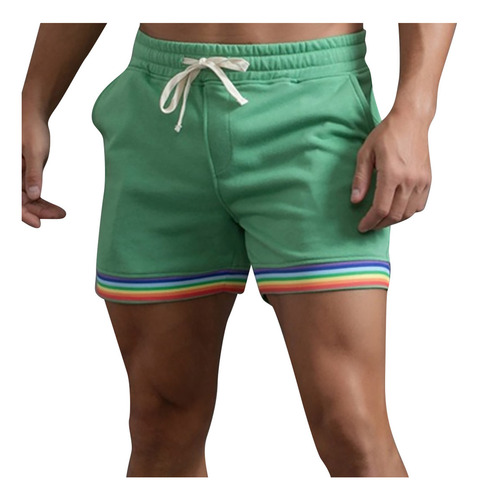 E Bolsillos Casuales Con Cordón De Color Liso Para Hombre El