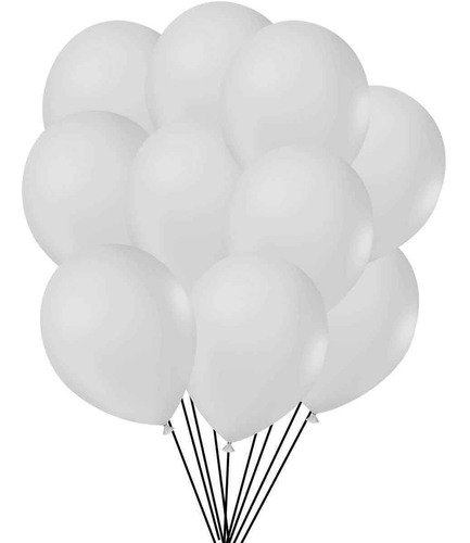 Bexiga Balão Liso 9 Polegadas 50 Unidades Cor Cristal