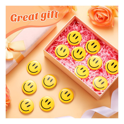 200 Pcs Smile Face Button Pin Retro Pinback Insignia Cásica