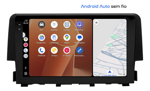 Multimidia Honda Civic G10 17/21 Android 14 2gb Carplay 9p