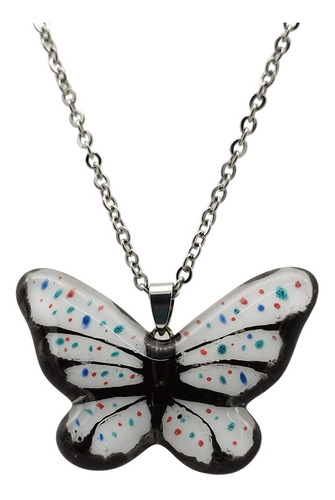 Imagen 1 de 7 de Collar De Mariposa Pecosita Pintada A Mano