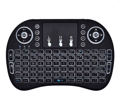 Mini Teclado Inalámbrico Touchpad Smart Tv Pc Tv Box + Luz Color del teclado Negro Idioma Español Latinoamérica