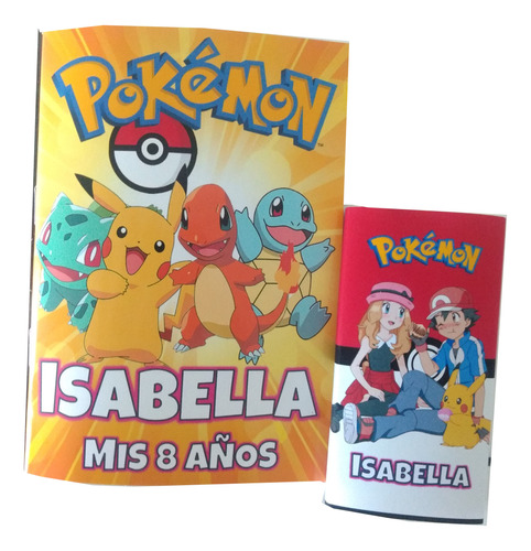 Souvenir Pokemon - 15 Libritos Colorear Y 15 Lapices X6