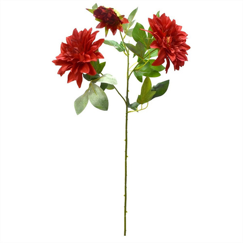 Vara De Dalia Flor Artificial Ar095 Pack 3 Pz Color Rojo