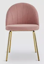 Comprar Set De 2 Silla Velvet Tapizado Sybil Tulip Velvet Aterciopelado Dorado Oscuro Rosa