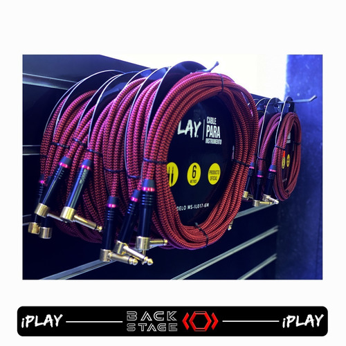 Imagen 4 de 7 de Iplay Ms-017-6m Cable Textil De 6 Metros Conector Angulado