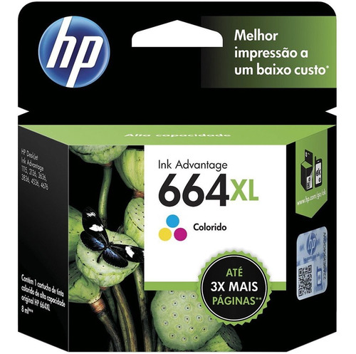 Cartucho De Tinta Original Hp 664xl Colorido Deskjet 3836