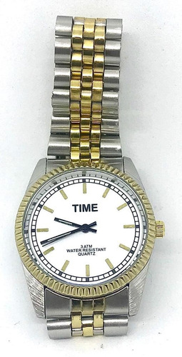 Relojes Time Mod Oyster Metal Combinado 3atm Hombre Liniers