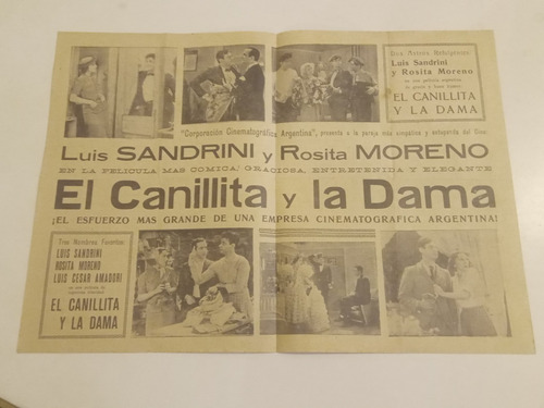 Programa Cine Odeon. El Canillita Y La Dama. Luis Sandrini