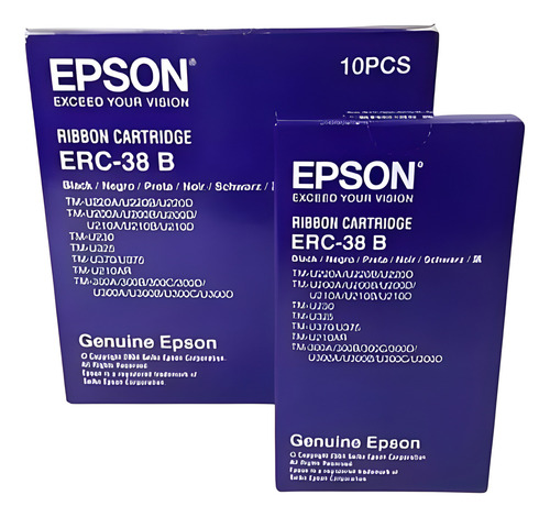 Cartucho De Cinta Epson Original Erc-38b Color Negro 1 Pieza