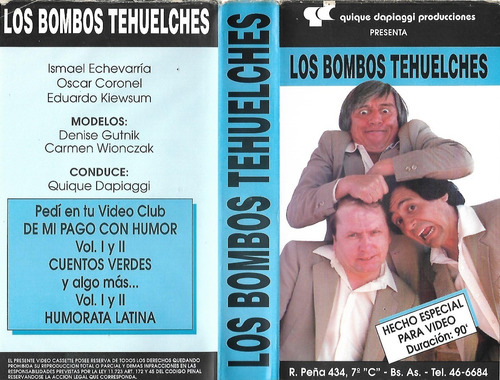 Los Bombos Tehuelches Vhs Ismael Echeverría Quique Dapiaggi