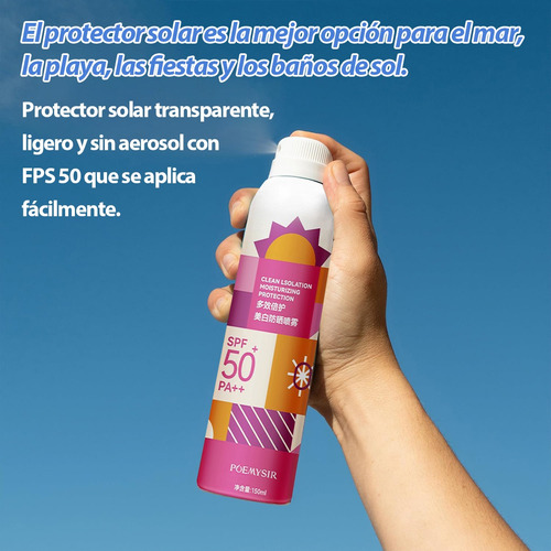 Protector Solar Spray Invisibilidad Blanqueador Fps 50+150ml